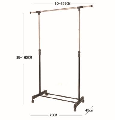 China Wholesale MOBILE Single Balcony Rack Indoor Drying Rod Racks Floor-Standing Stainless-Steel Adjustable for sale