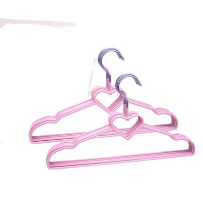 China New Viable High Quality PVC Fabric Hangers Heart Design Hanger For Suit Shirt Coat Daily Wear for sale