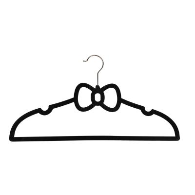 China New Arrival Behind Doors/On Walls Creative Non Slip Velvet Butterfly Bowknot Design 10 Pack Space Saving Clothing Hanger for sale