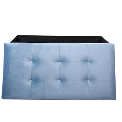 China Luxury Folding Style Bench Storage Tufted Chair Living Room Velvet Stool Storage for sale