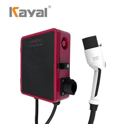 China KAYAL 32a electric car charging station 3 phase evse wallbox level 2 ev charger uk socket for sale