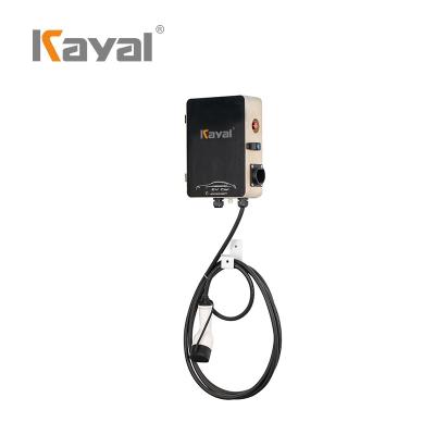 China KAYAL IP54 7KW Wall Mounted Charger Station Pile Single Gun Electric Vehicle EV Charging Station for sale