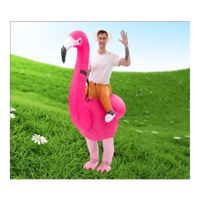 China Funny Unisex Adult Flamingo Inflatable Costume Polyester Animal Blast Inflatable Walking Costume for sale