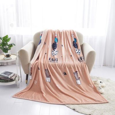 China Polyester Fabrics Winter Cartoon Anti-static Wholesale Overcoat Printed Flannel Blanket for sale