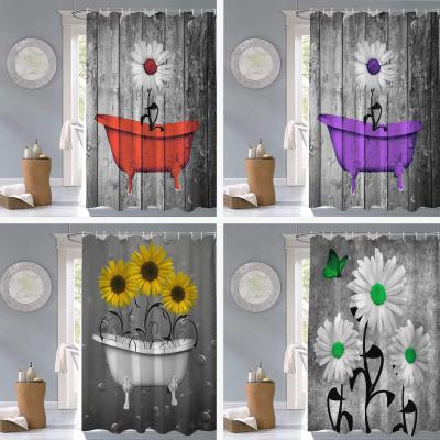 China Sustainable Modern Simple Waterproof Custom Shower Curtains Printing Fashion Shower Curtain for sale