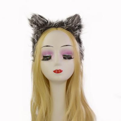 China Cartoon Plush Gray Wolf Ear Headband and Ear Tail Glove Cosplay Animal Set Series Four for sale