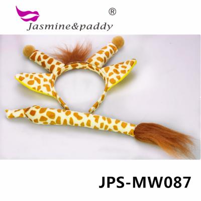 China Cartoon Cosplay Giraffe Headband Ears and Velvet Tail High Quantity Parent-child Animal Costume for sale