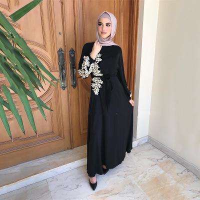 China Daily Wear Abaya 2021 Sheath Long Abaya Muslim Dress Wholesale Muslim Open Lace Clothing Muslim Abaya Dress for sale