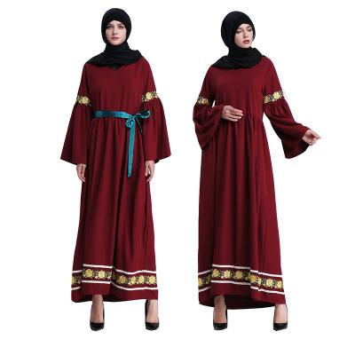 China Women Fashion Basic Simple Slim Dress Daily Muslim Dress Latest European Islamic And American Wear Long for sale