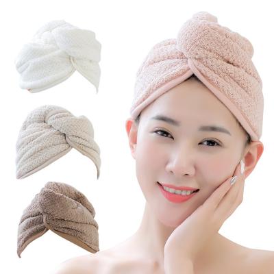 China QUICK DRY Hat Women's Dry Hair Grid Pineapple Towel Dry Hair Absorbent Thickened Shower Hat for sale