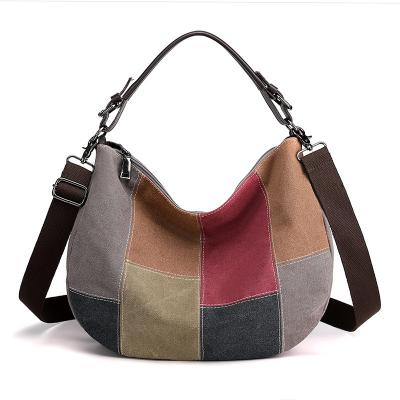 China New retro large capacity handbag fashion shoulder stitching cross - large capacity body bags ladies for sale