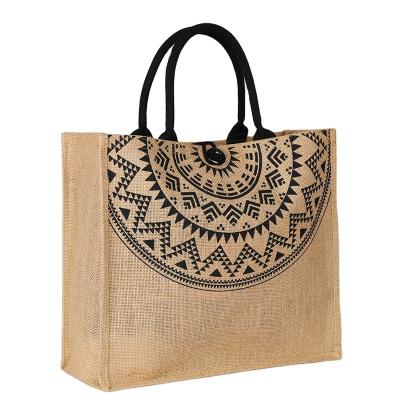 China 100% Ethnic Cottons And Canvas Fashion Tote Bag Summer Style Travel One-Shoulder Handbag Eco-Friendly Single Bag Beach Shopping Bag for sale