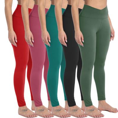 Cina Breathable Quick Dry Spandex/Polyester OEM And In-stock Gaiters Waist Women Yoga Pants High With Plus Size in vendita