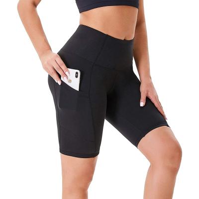 중국 Amazon Hot Sale Breathable Women Plus Size Solid Biker Shorts High Waist Yoga Pants Gaiters With Pockets Adults Running Pants Print 3pcs 판매용