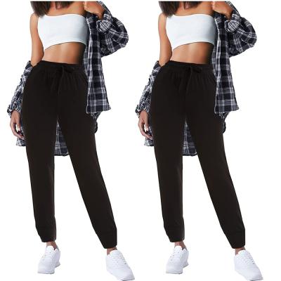 China Breathable Custom Sweatpants Logo For Women Lounge Yoga Workout Waist Joggers Pants The Top With Pockets for sale