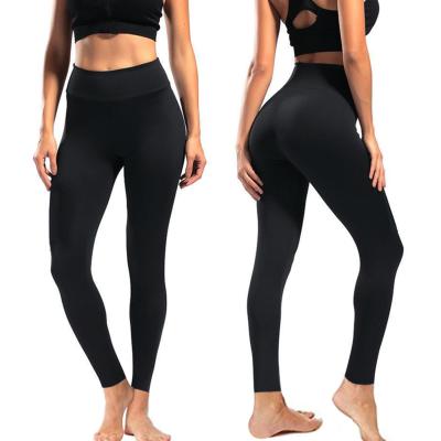 China Buttery Soft 92% Polyester 8% Spandex Breathable Yoga High Waist Double Brushed Black Plus Size Leggings For Women zu verkaufen