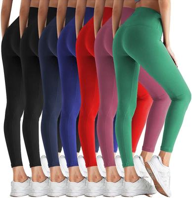 Cina Hot Amazon Women's Tight Fitness Gaiters Colorful Super Soft Stretchy Breathable Gym High Waist For Women in vendita