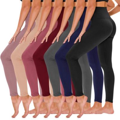 Cina Women's Buttery Soft Tight Fitness High Waist Breathable 23 Colors Black Yoga Gaiters For Women in vendita