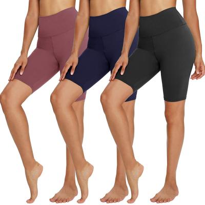 China Amazon Breathable Hot Selling High Waist Women 8 Inch Yoga Stretch Biker Shorts For Running And Cycling for sale