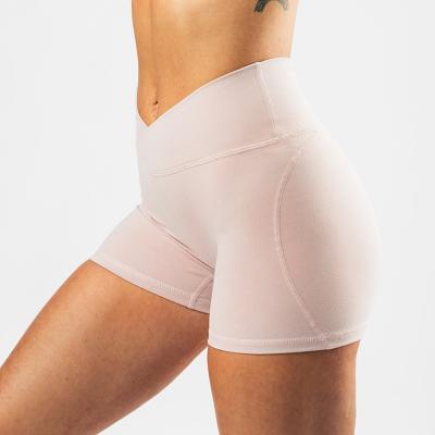 中国 High Quality Customized Sport Breathable Pants Fitness Shorts Front Cross Waist Design Yoga Shorts Leggings For Women 販売のため