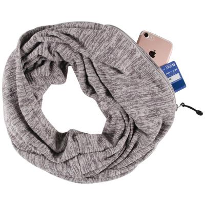 Cina Wholesale Fashion Women Winter Pop Pocket Secret Scarf Multicolor Zippered Infinity Scarf in vendita