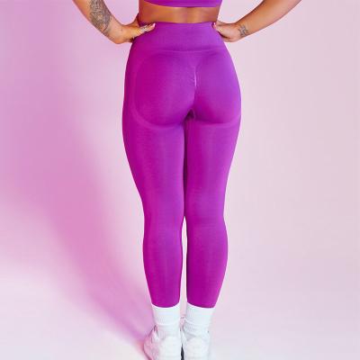 China 2022 Seamless Logo Butt Lift Gym High Waist Yoga Pants Breathable Custom Tight Solid Control Fitness Gaiters Tummy Use Women's Gaiters for sale