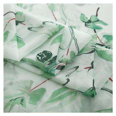 China Summer Pajamas Parent-child Breathable Bamboo Clothing Sewing For Dress Printed Polyester Chiffon Cloth Fabric for sale