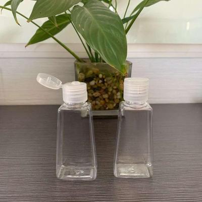 China Household Products In Stock 30ml 50ml 60ml 80ml 100ml PET Bottle Hand Sanitizer Empty Plastic Bottle With Flip Top Cap for sale