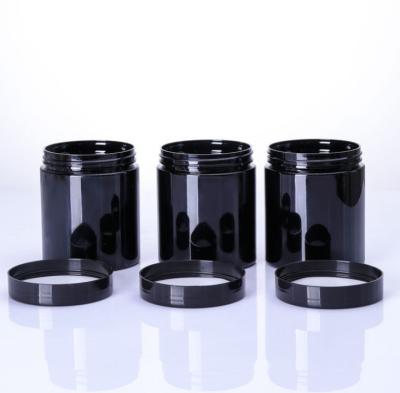 China 250ml Cosmetic Skin Care Cream Jar High Quality Plastic Black Cosmetic Packaging for sale