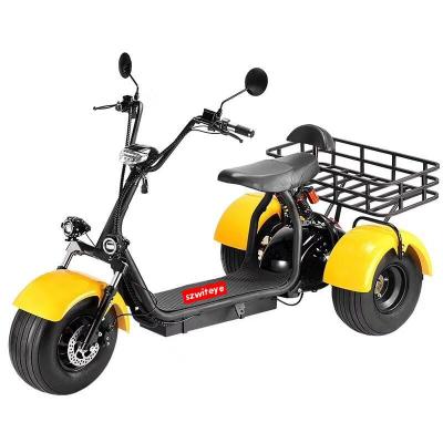 China High quality unisex electric tricycle three wheels oil brake fat tire electric scooter citycoco 1500W 2000W for sale