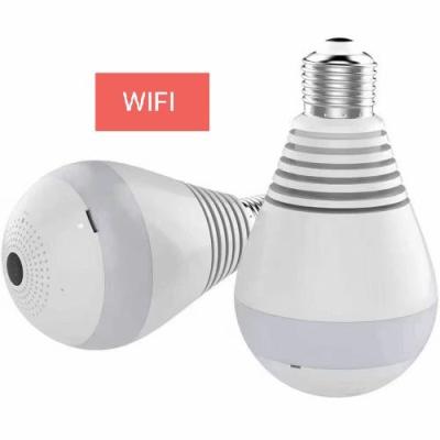 China Two way audio wireless APP control V380 2MP 5MP wifi fisheye lamp bulb motion detection security camera for sale