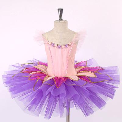 China Dresses Wholesale Girls Ballet Tutu Skirt Fluffy Floral Ballet Tutu for sale