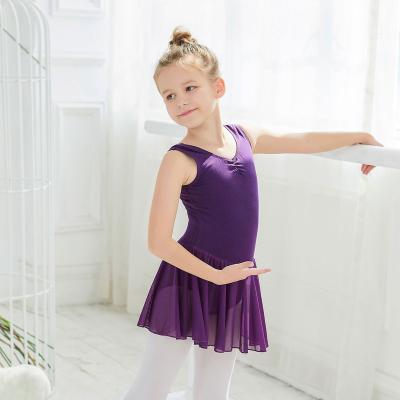 China Ballet 2021 ballet dress gymnastics purple dancer tights training ballet sleeveless dress dancer tights for sale