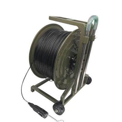 China Telecommunication Automatic Metal Cable Reel Small For Armored Military Tactical Fiber Optic Cable for sale