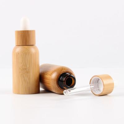 China Wholesale Recyclable Clear Frosted Glass Bamboo Bottle Eco-friendly Boston Packaging Dropper Pipette Bottle 1oz 2oz 4oz 6oz 8oz Essential Oil Cosmetic Gold for sale