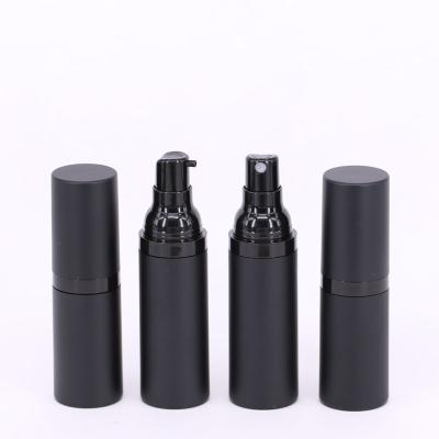 China Luxury High Quality Matte Transparent Black Cosmetic Airless Pump Lotion Bottle 15ml 30ml 50ml Plastic Bottles for sale