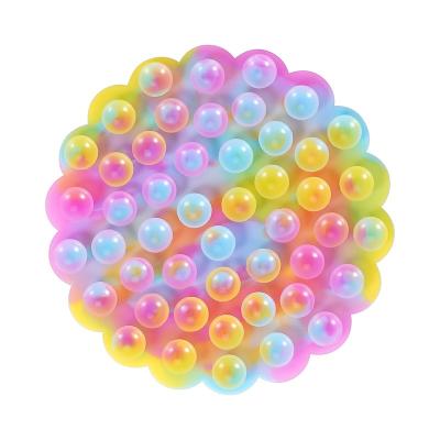 China High Quality Kids Gift Round Silicone Push Bubble Squirt Toy Relieve Stress Squeeze Round Game Antistress Toy for sale