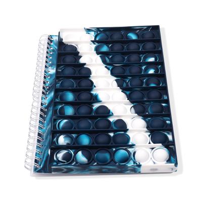 China High Quality Silicone Pop Up Anti Stress Cover Finger Bubble Silicone Cover Notepad Notebook for sale