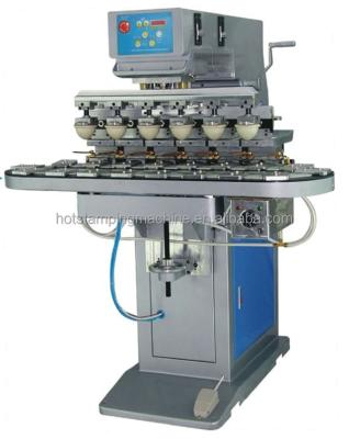 China Factory six color ink cup pad printer with Conveyor-M6-250C/18T for sale