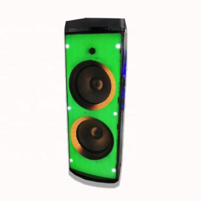 China 12 Inch Home Theater System Karaoke Speaker Triple LED Flashing Light With Trolley Speaker for sale