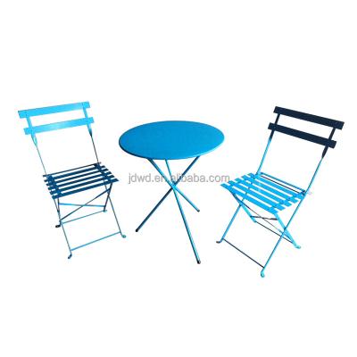 China Water Render 2019 Modern Outdoor Steel Folding Patio Style 3PCS Resistant Portable Cafe Set for sale