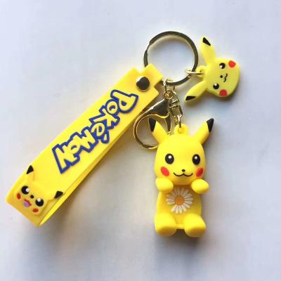 China Promotion Gift Pikachu Form Good Quality Promotional Custom Silicone Key Chain for sale