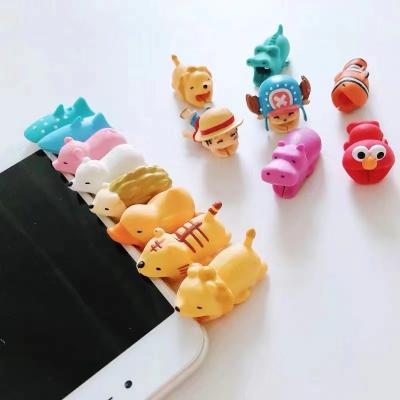 China Cable Protector Christmas Gift Take A Bite Libe USB Cord PVC Cartoon Animals For iPhone Charger Cable Protector for sale