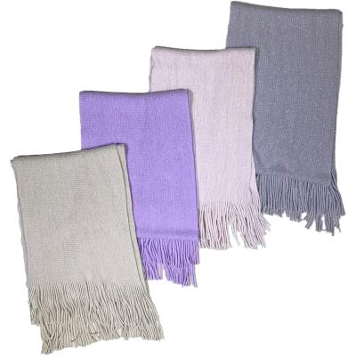 China Luxury Women's Long Scarves Luxury Warm Winter Scarves Pure Color Scarf With Tassel for sale