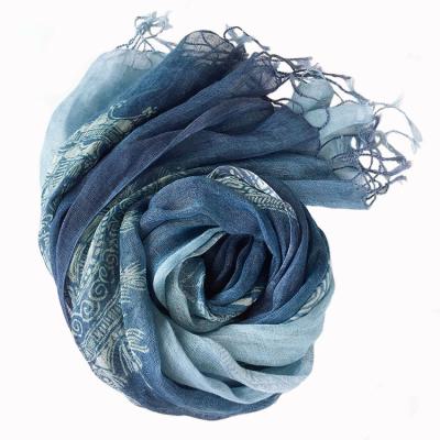 China Wholesale 2022SS Newest Fashion Women's Digital Custom Made 100% Canvas Print 100% Canvas Side Shawl Scarves With Tassel Fringe for sale