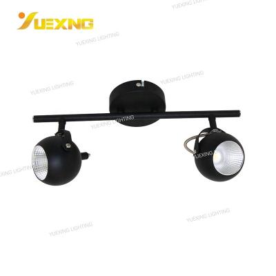 China Modern New Design 10W Led Black Ball Shaped Iron Ceiling Light 2-LED Work Light Double COB Spot Light 3000K 6000K for sale