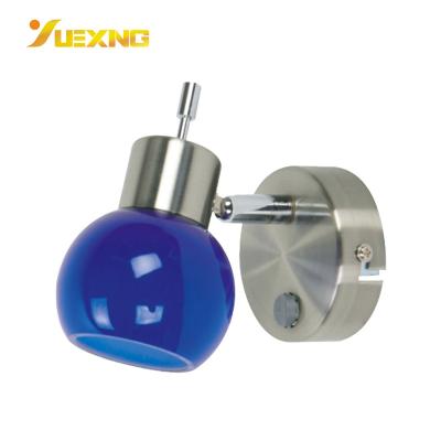 China 240/400lm 3/5W 220/240V LED Iron Ball Spot Wall Light Blue Glass Lamp Modern Industrial Workshop Light Warehouse Indoor Stadium for sale