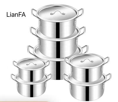 China Viable Wholesale 5Pcs 7Pcs Cooking Aluminum Soup And Stock Pots With Lid for sale