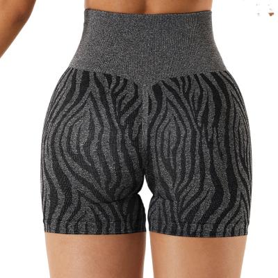 China Reversible Workout Workout Raise Raise Fishing Leopard Print European And American Shorts Yoga Sports Women Skinny Gaiters Workout Shorts for sale