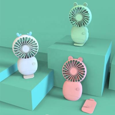 China Outdoor Portable Cute Usb Electric Fan Cute Handheld Cooling Rechargeable Battery With Mobile Stand Cheap Fan for sale